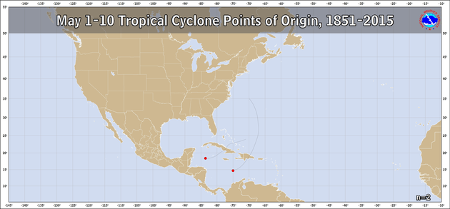  May 1-10 Tropical Cyclone Genesis Climatology
