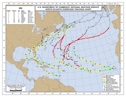 2006 North Atlantic Hurricane Season Track Map