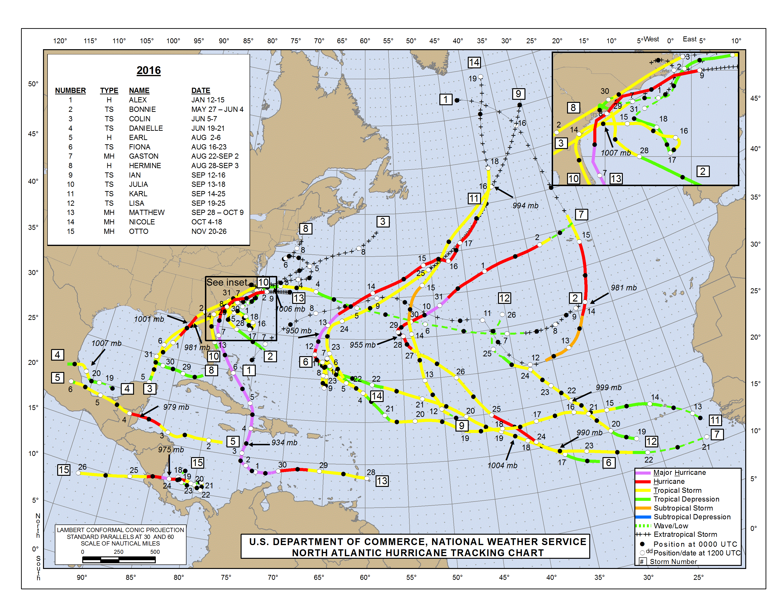Noaa Hurricane Map Atlantic Ocean 
