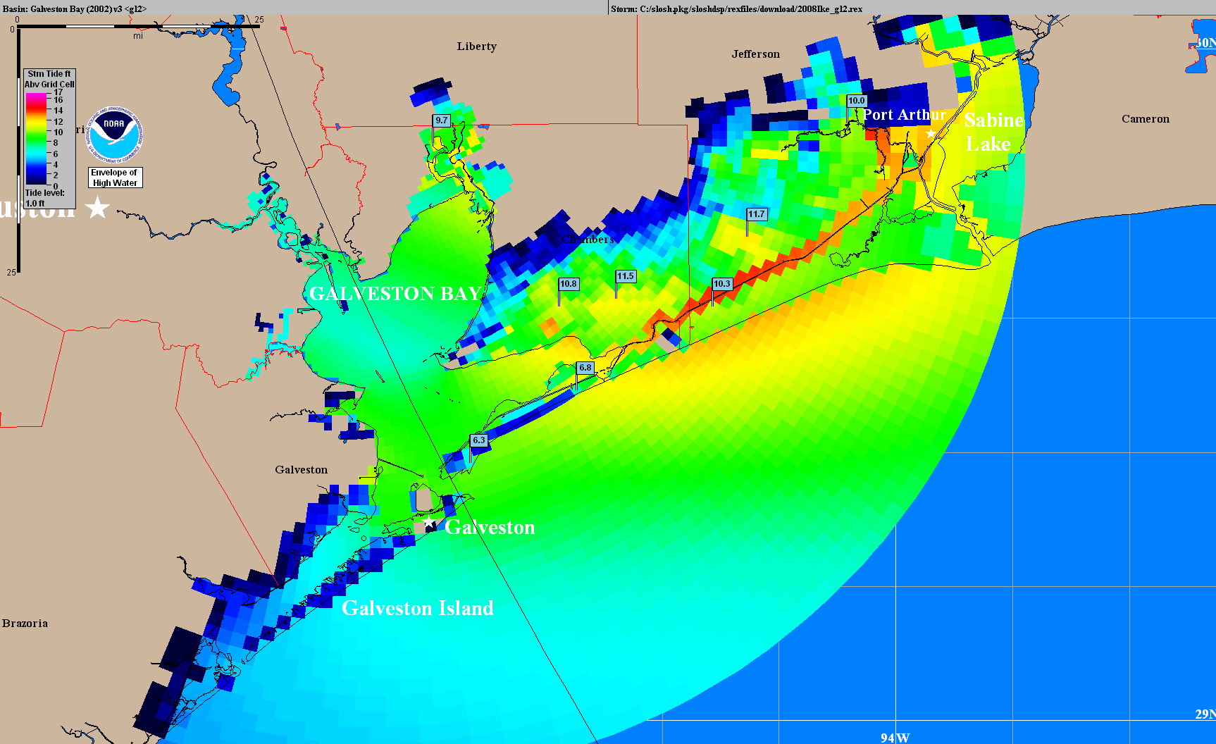 Hurricane Storm Surge Chart