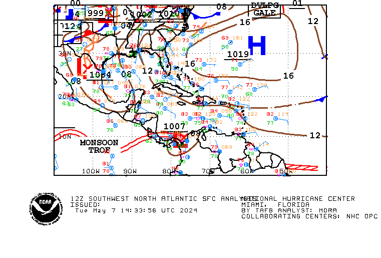 Tropical Atlantic Weather Map