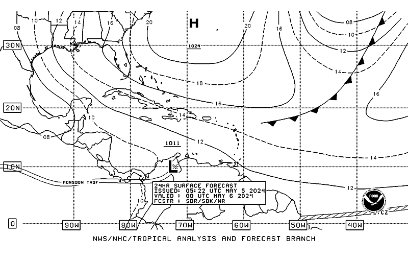 Tropical Surface Analysis Chart
