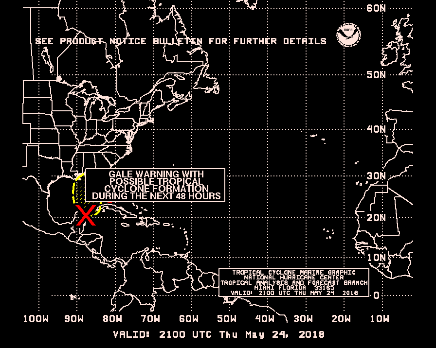 Mappa delle Burrasche in Atlantico