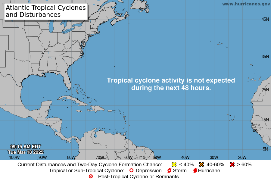 Click to view current National Hurrice Center Atlantic Basin status.