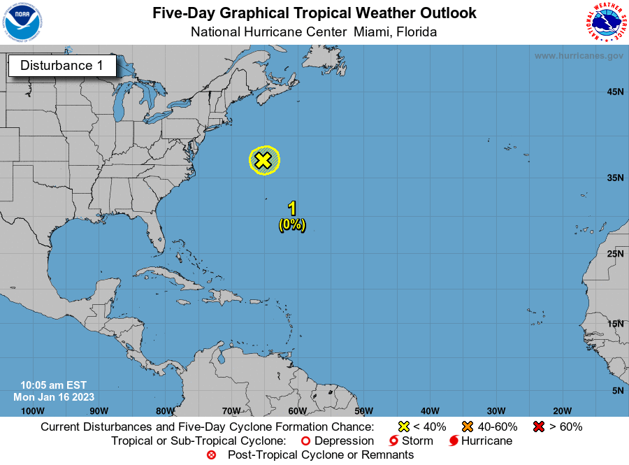 NHC Atlantic 5-Day Tropical Weather Outlook