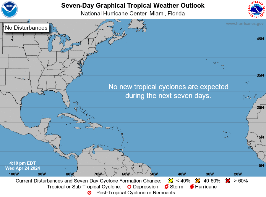 Atlantic Graphical Tropical   Weather Outlook National Hurricane center Miami florida