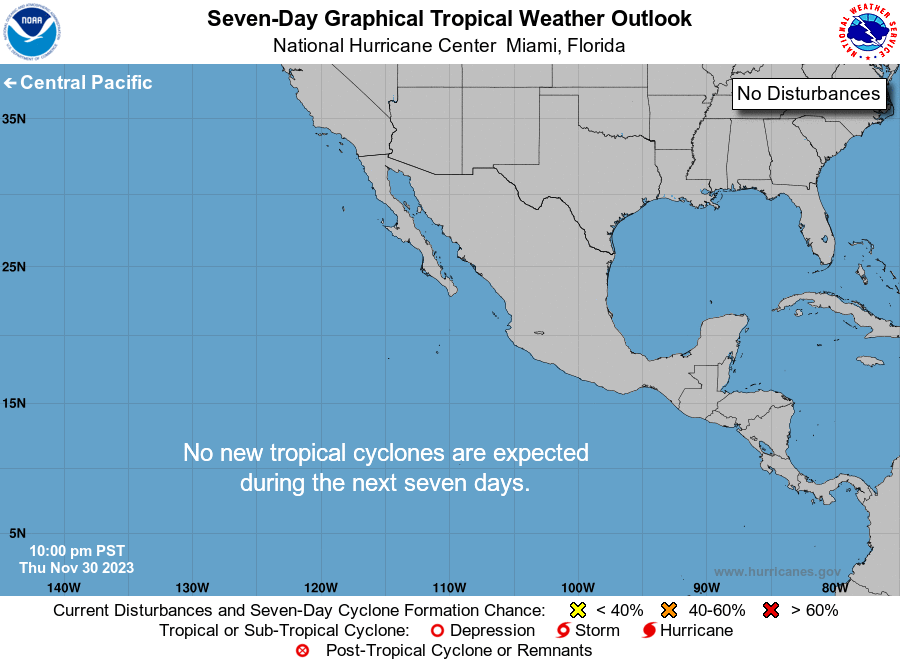 Pacific Graphical Tropical Weather Outlook from National Hurricane center Miami florida