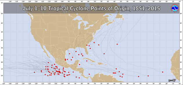  July 1-10 Tropical Cyclone Genesis Climatology