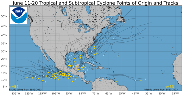  June 11-20 Tropical Cyclone Genesis Climatology