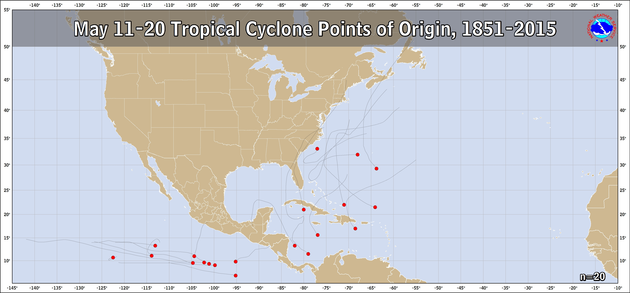  May 11-20 Tropical Cyclone Genesis Climatology