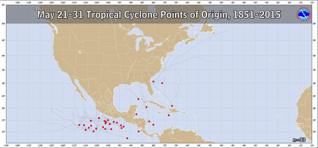  May 21-31 Tropical Cyclone Genesis Climatology