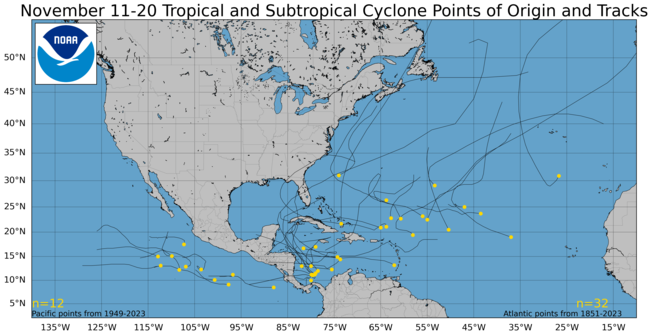  November 11-20 Tropical Cyclone Genesis Climatology