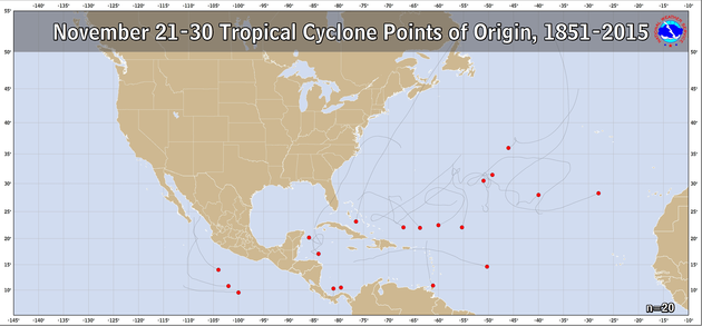  November 21-30 Tropical Cyclone Genesis Climatology