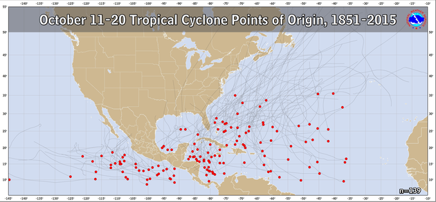  October 11-20 Tropical Cyclone Genesis Climatology