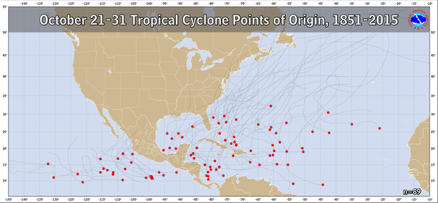  October 21-31 Tropical Cyclone Genesis Climatology