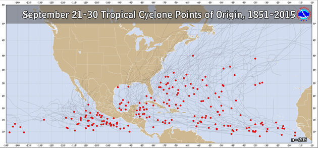  September 21-30 Tropical Cyclone Genesis Climatology