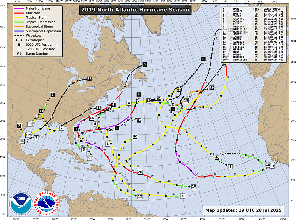 Track Map for North Atlantic Season 2019