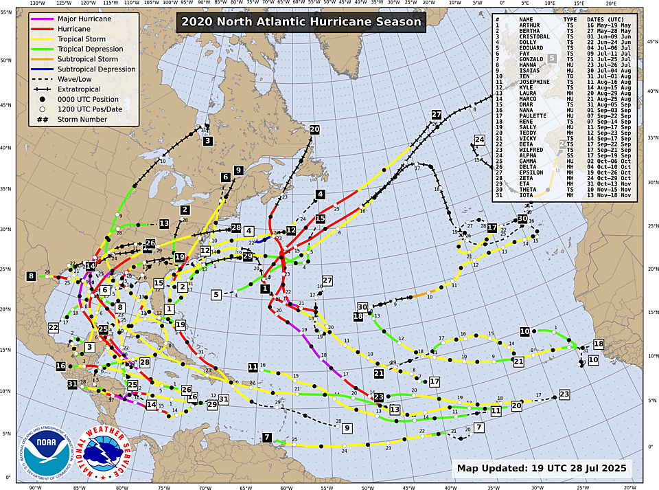 Track Map for North Atlantic Season 2020