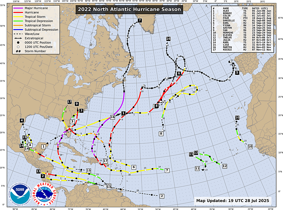 Track Map for North Atlantic Season 2022