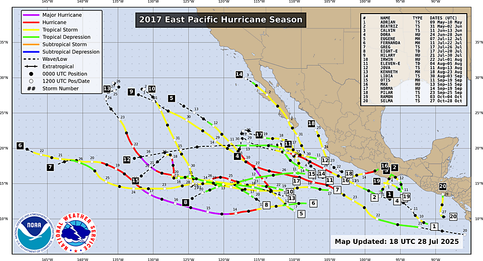 Track Map for East Pacific Season 2017
