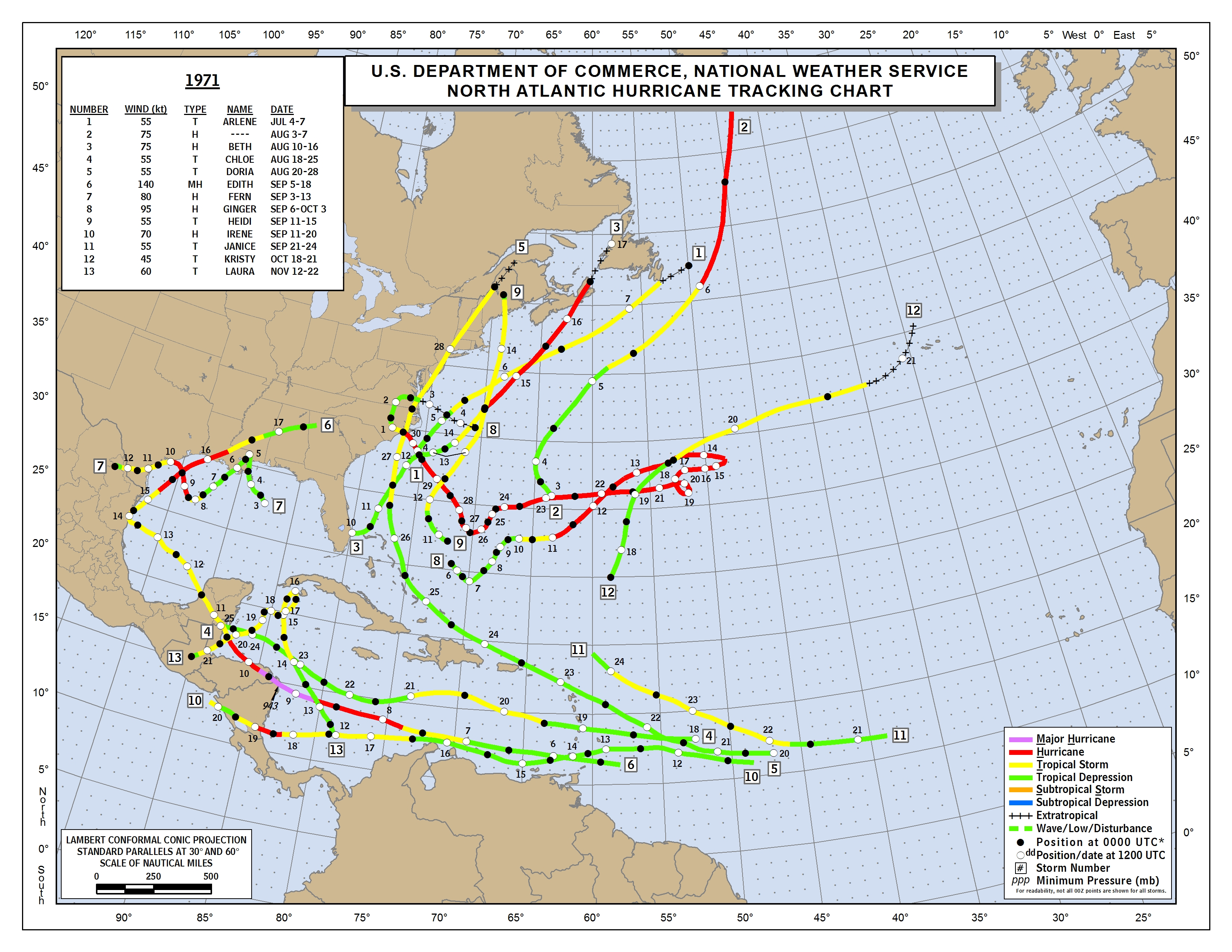 Hurricane Andrew Tracking Chart