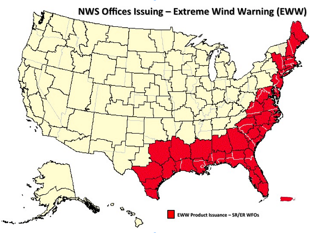 Frequently Asked Questions about the Emergency Alert System (EAS) codes for  the Extreme Wind Warning and the Storm Surge Watch/Warning