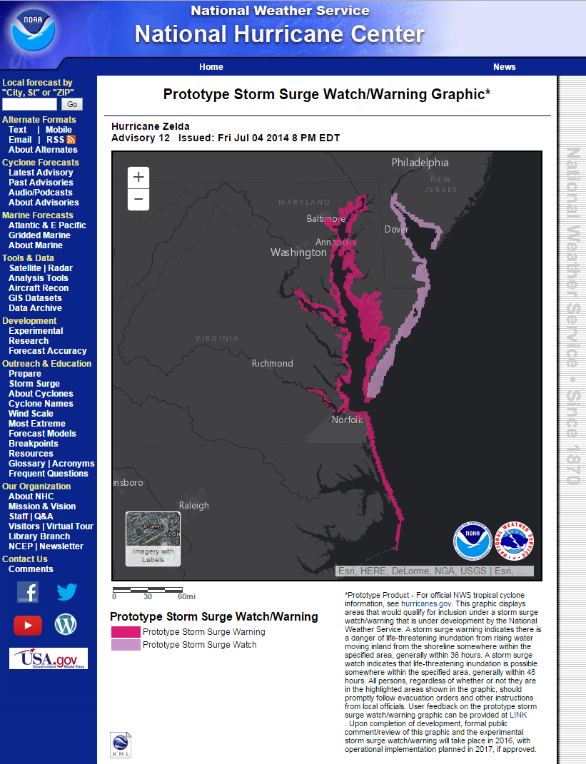 Prototype Storm Surge Watch/Warning Graphic