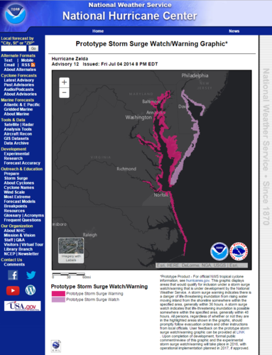 Prototype Storm Surge Watch/Warning Graphic Example 1