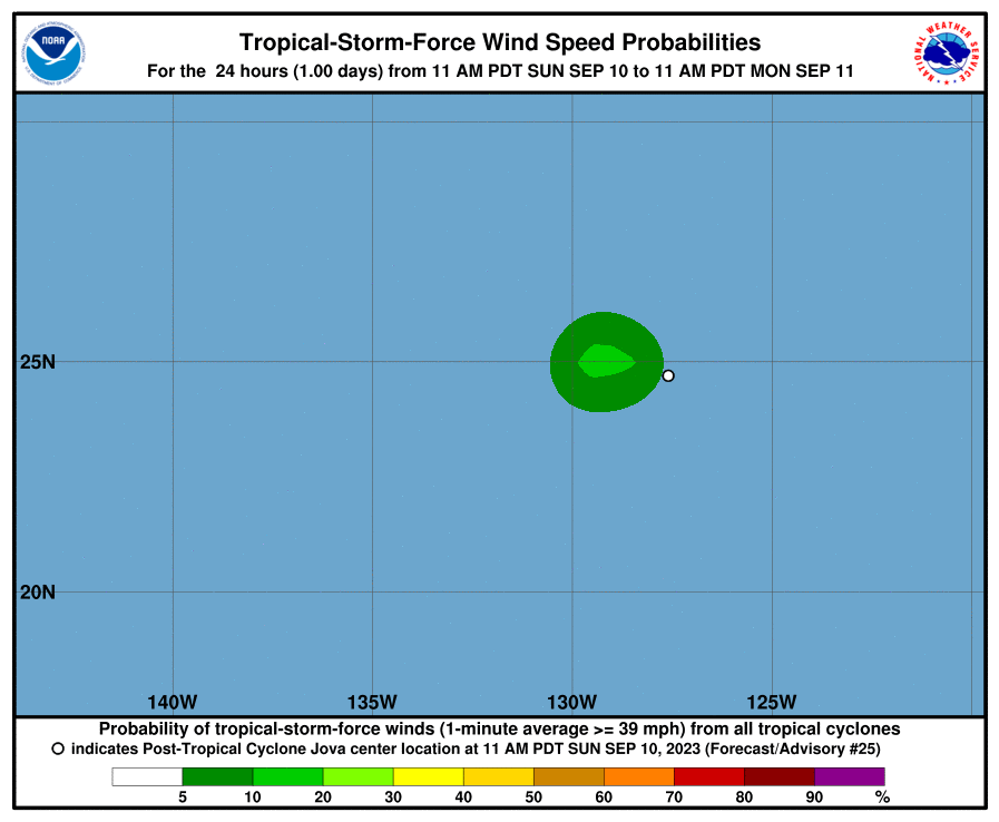 Tropical Storm Force Wind Speed Probabilities - 24 Hours