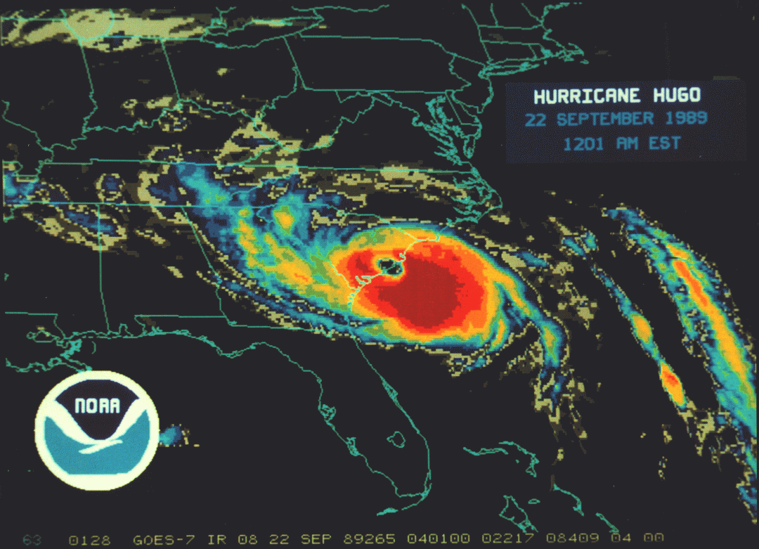 Hurricane Hugo Tracking Chart
