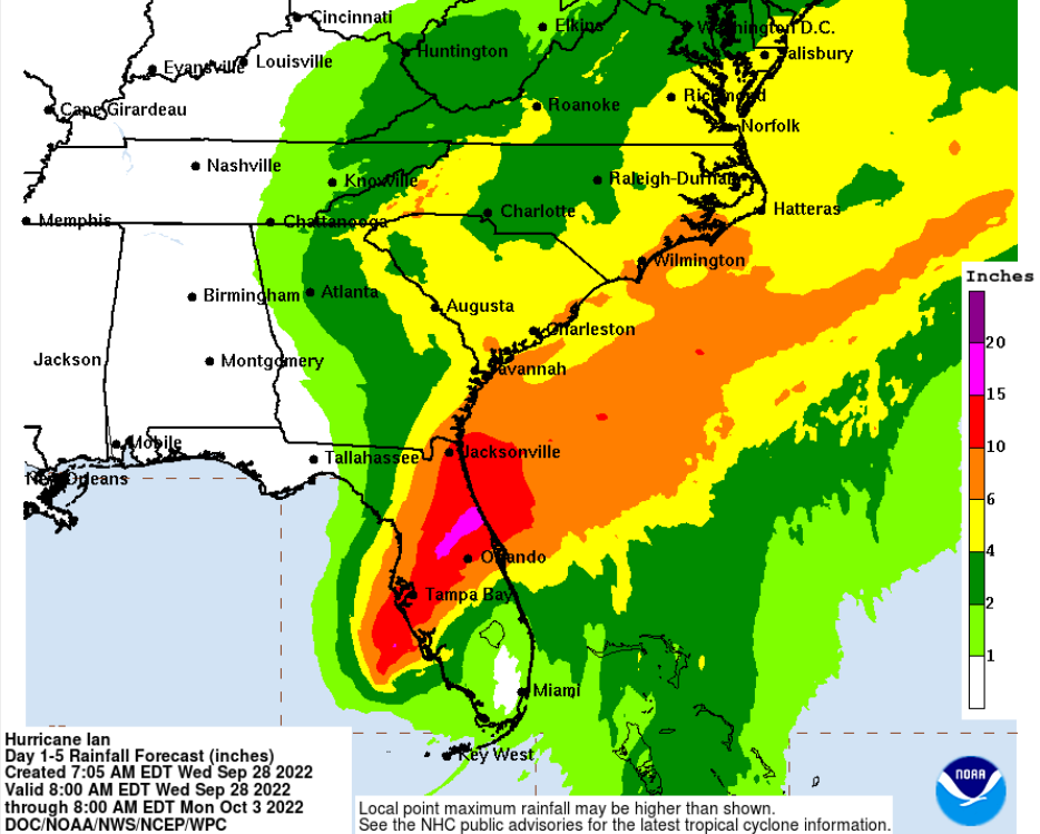 Example of the WPC QPF Rainfall graphic
