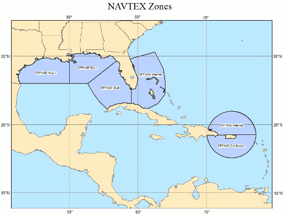 [map of NAVTEX Area of Responsibility]