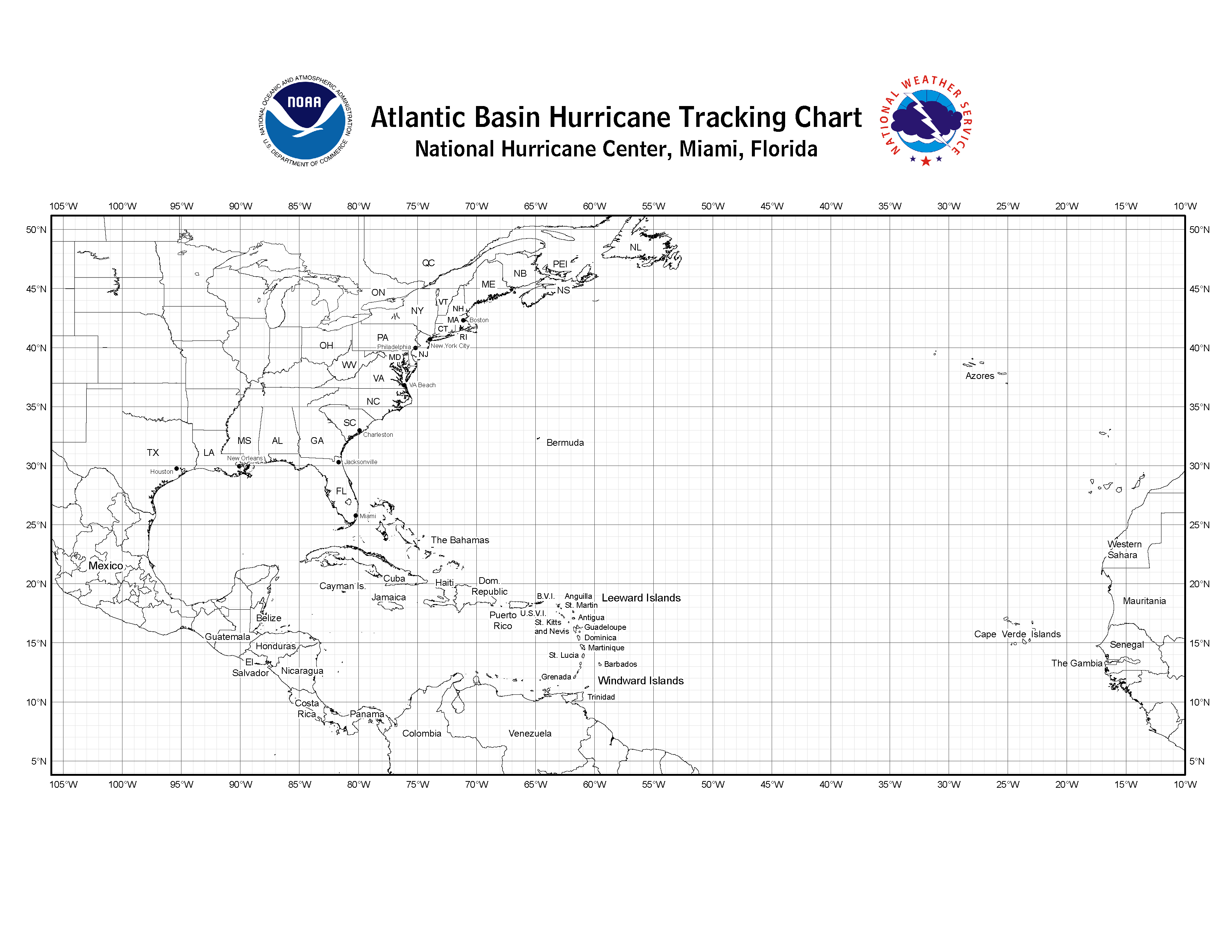 Noaa Atlantic Basin Hurricane Tracking Chart