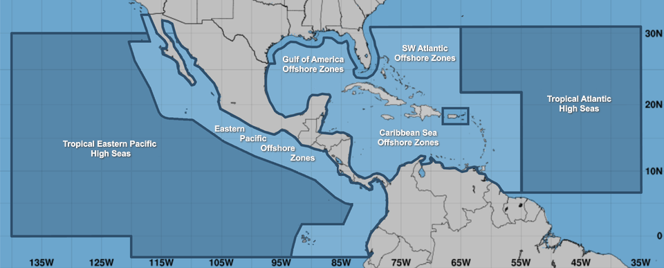 Map of TAFB text forecast areas