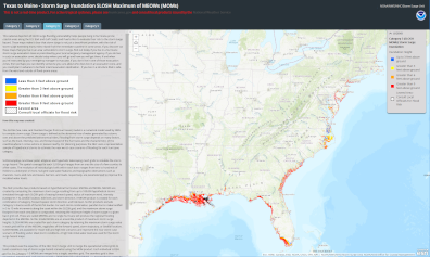 Thumbnail of Texas to Maine Storm Surge Hazard Map