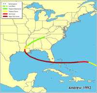 Click for a larger map of Andrew 1992 Hurricane