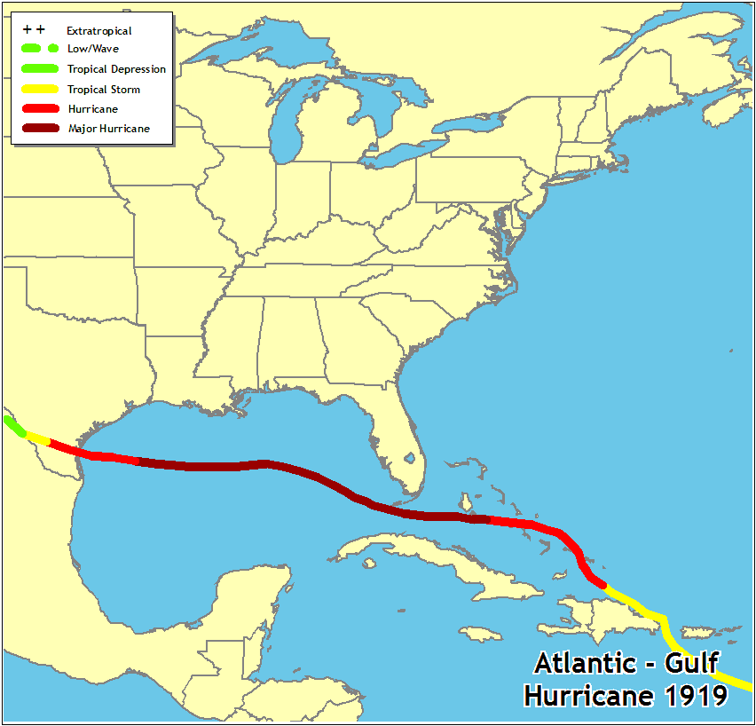 Gulf Coast Hurricane Tracking Chart