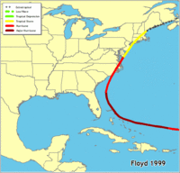 Click for a larger map of the Floyd 1999 Hurricane
