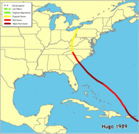 Click for a larger map of Hugo 1989 Hurricane