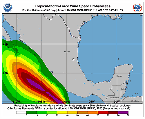 Tropical Depression Two 34-Knot Wind Speed Probabilities