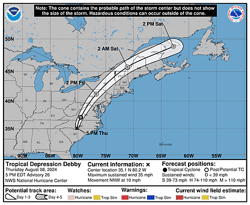 Post-Tropical Cyclone Debby Graphics