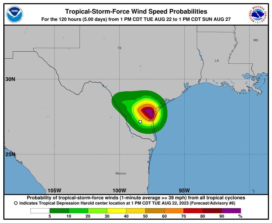 Tropical Storm Force Wind Probabilities