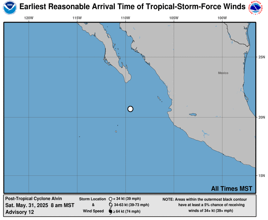 Earliest Reasonable Time of Arrival of 34-knot winds