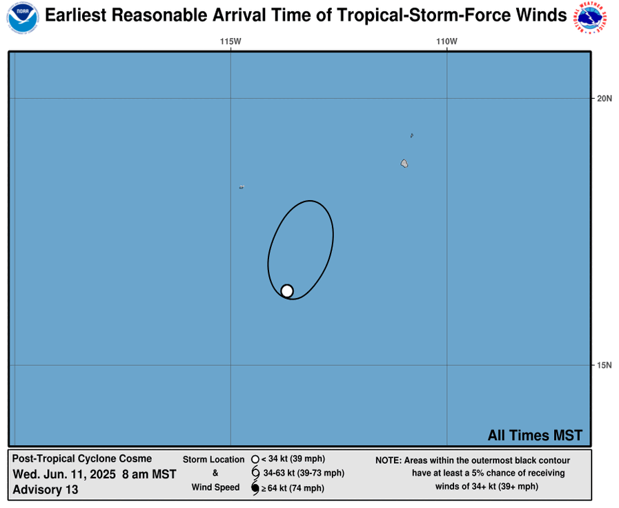 Earliest Reasonable Time of Arrival of 34-knot winds