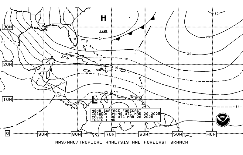 48 Hour NHC Surface Analysis Forecast