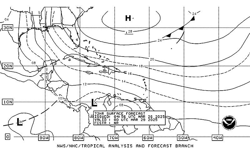 72 Hour NHC Surface Analysis Forecast